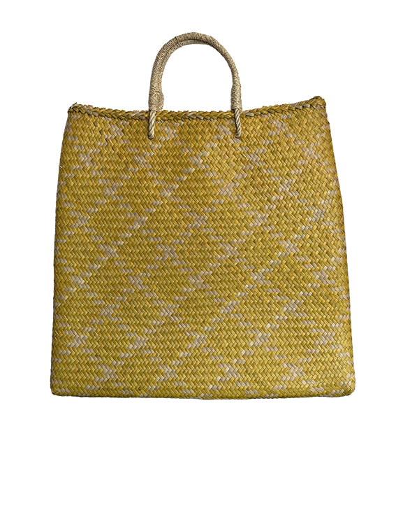 Bliss Check Big Flat Bag Gul  - 2