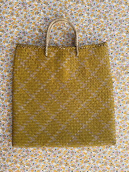 Bliss Check Big Flat Bag Gul 