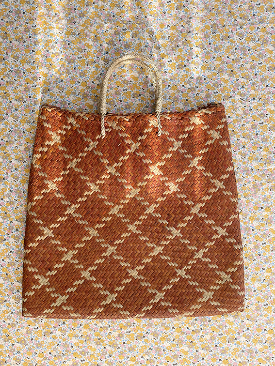 Bliss Check Big Flat Bag Terrakotta
