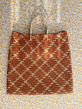 Bliss Check Big Flat Bag Terrakotta