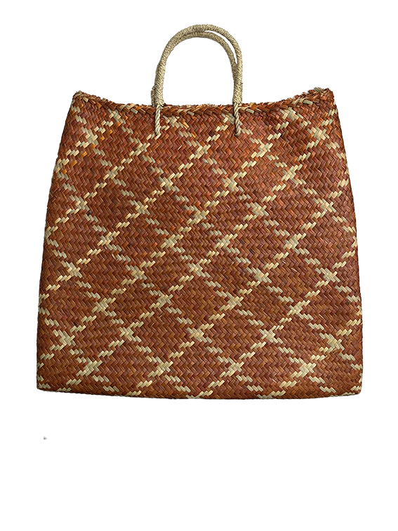 Bliss Check Big Flat Bag Terrakotta - 2