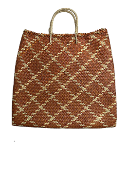 Bliss Check Big Flat Bag Terrakotta