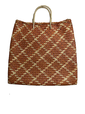 Bliss Check Big Flat Bag Terrakotta