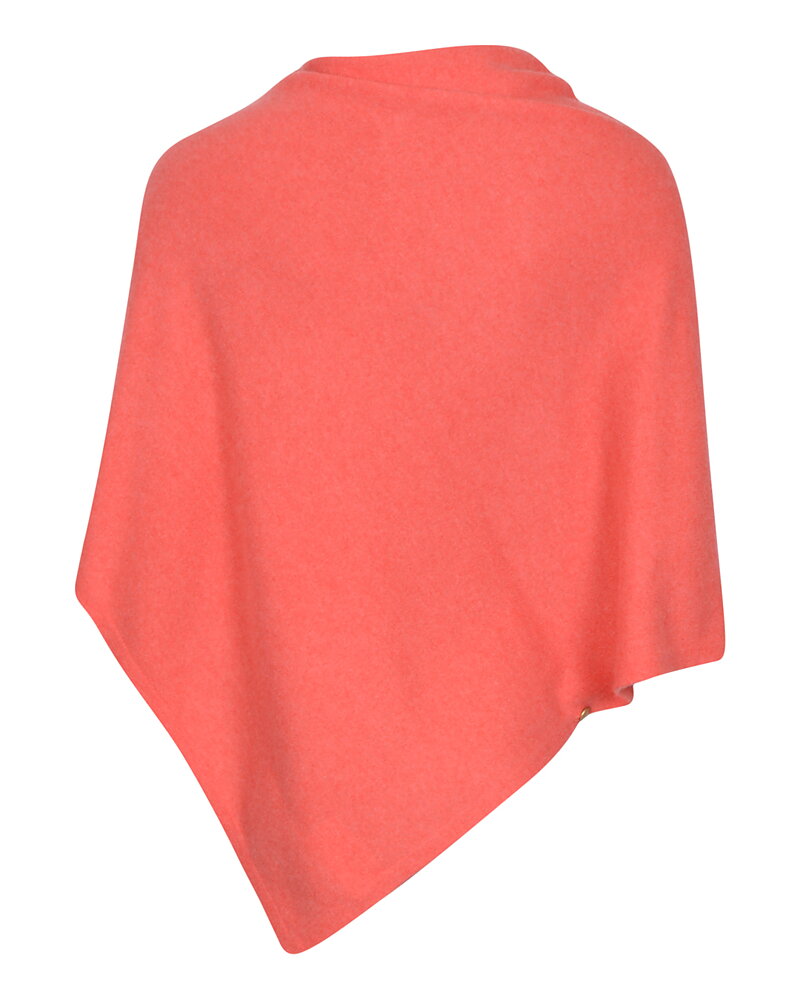 Kashmirponcho med guldknappar korall
