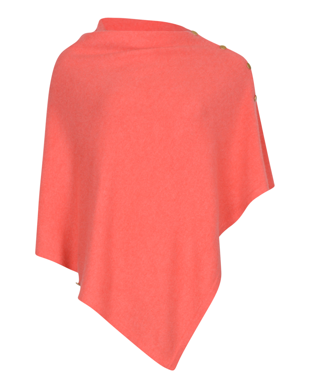 Kashmirponcho med guldknappar korall - 3