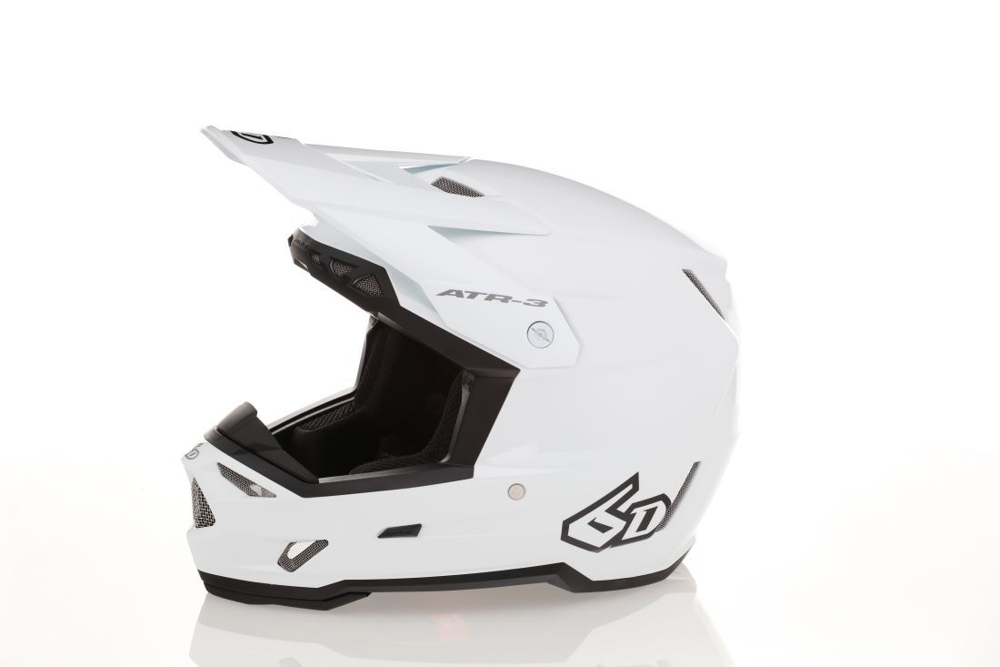 6D ATR-3 Solid Helmet FIM, Gloss White - 3