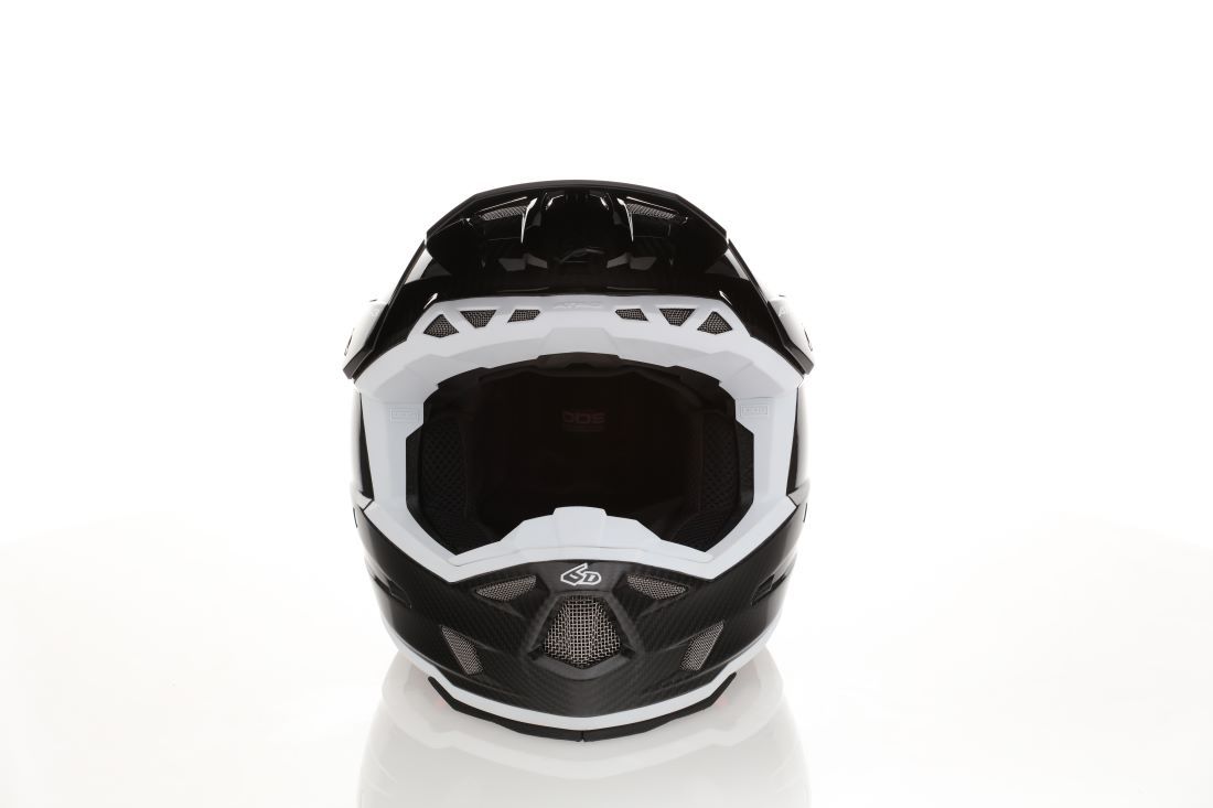 6D ATR-3 Solid Helmet FIM, Black/White - 4