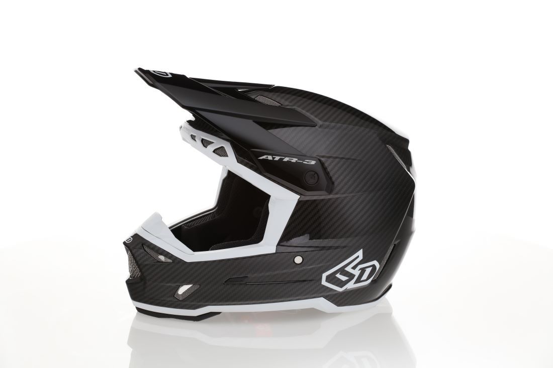 6D ATR-3 Solid Helmet FIM, Black/White - 3