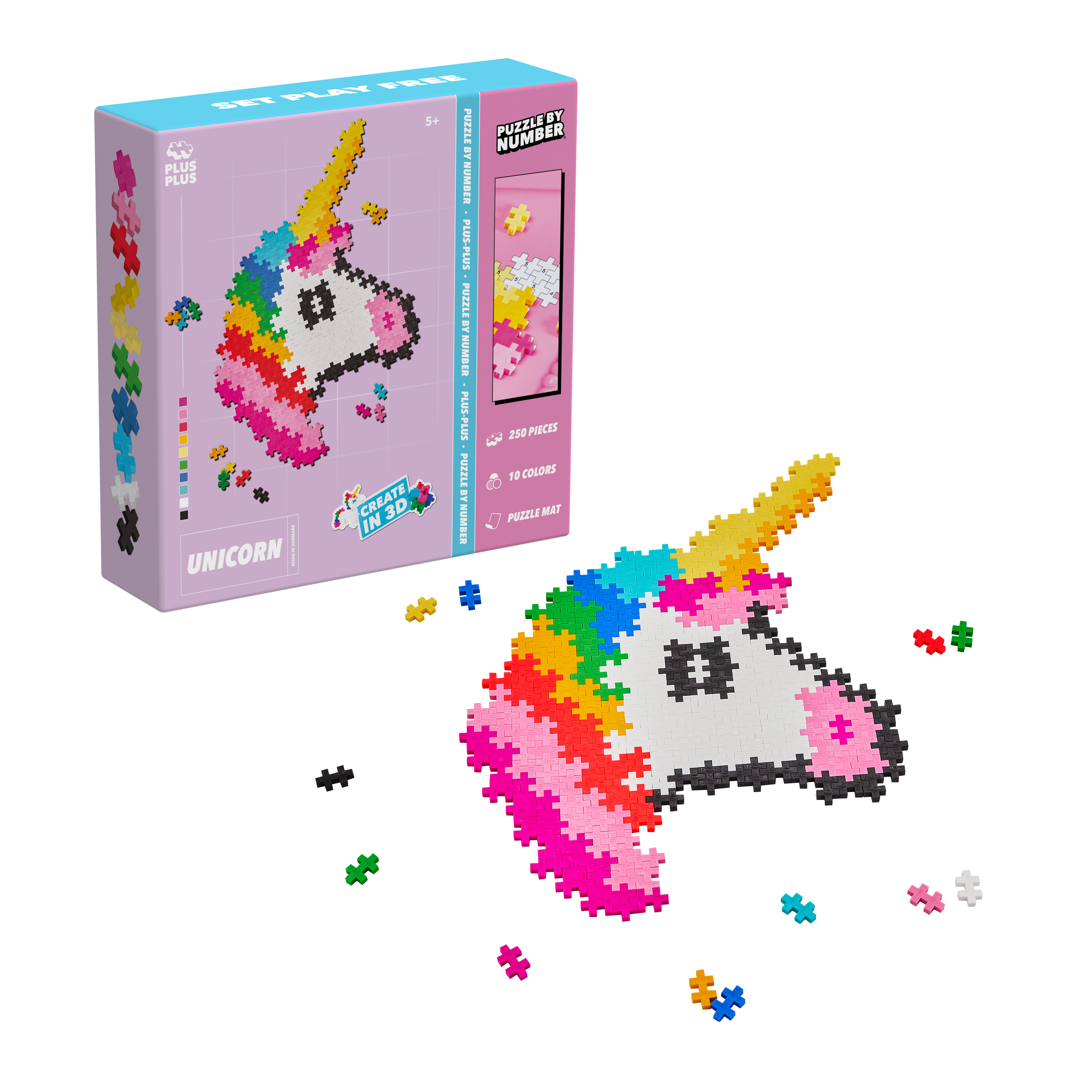 Plus-Plus Puzzle By Number Enhörning 250 bitar