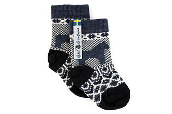 DALARNA BLÅ,  BABY, MERINOWOOL SOCK
