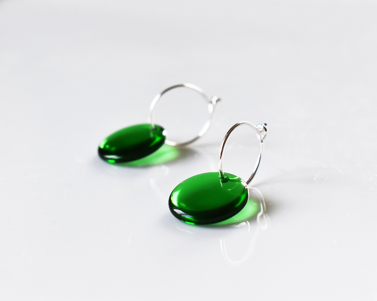 SIKA FOREST - earrings in green glass  - 2