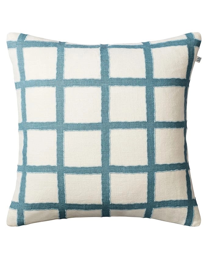 Kudde Amar - White/Heaven Blue/Aqua 50 x 50 cm