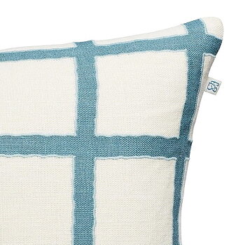 Kudde Amar - White/Heaven Blue/Aqua 50 x 50 cm