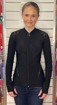 Svart jacka Bolero med spetsinfällningar och kristaller