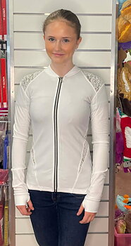 Vit jacka Bolero med spetsinfällningar och kristaller