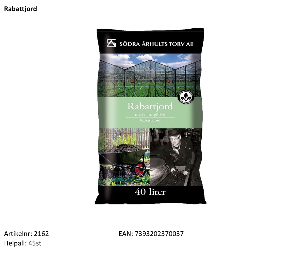 Yrkeskollektionen   Rabattjord 40Liter  Helpall: 45st - 2