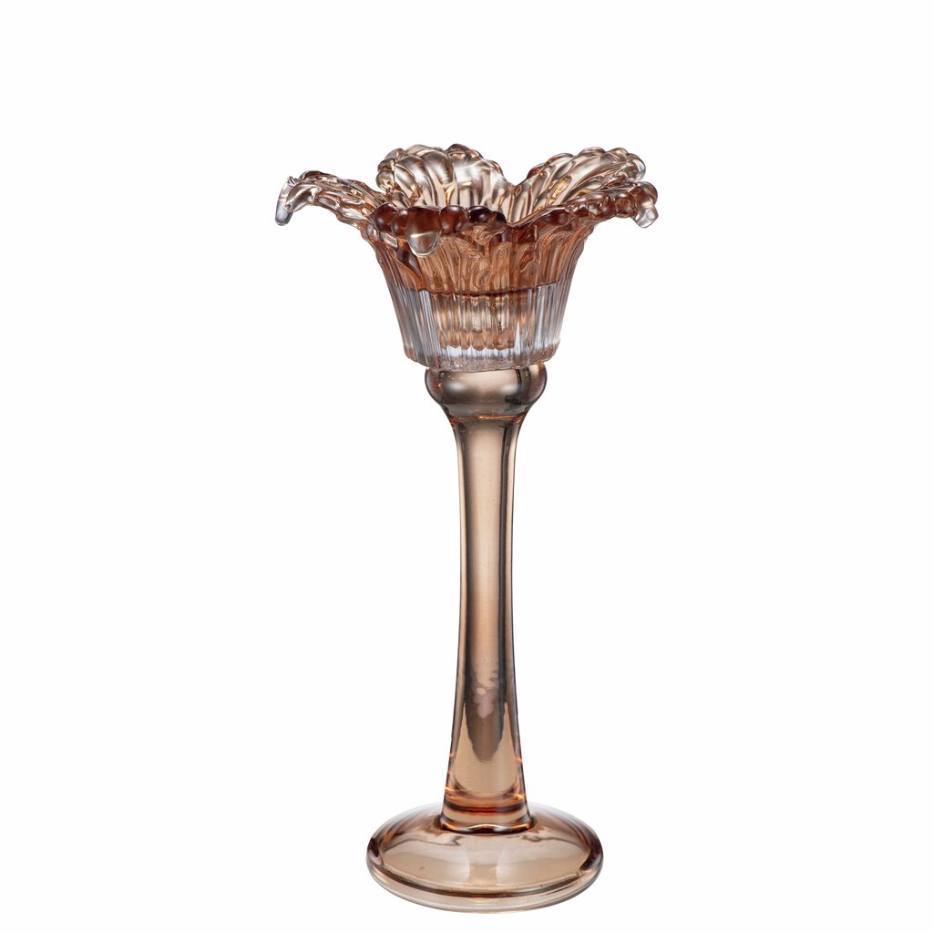 CHARLENE Candleholder D12 H20 cm burnt brown