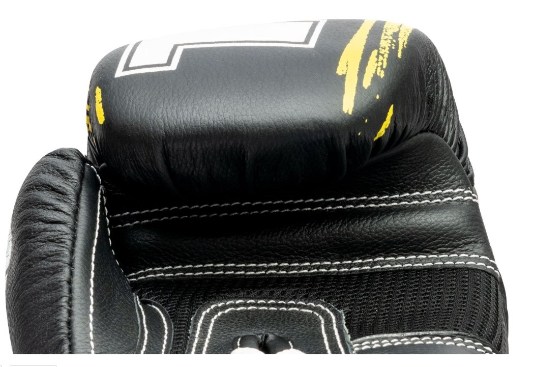 Topten Boxglove RounfUP with lacing, Black/Yellow 16-18 oz - 5