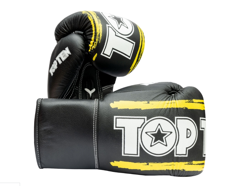Topten Boxglove RounfUP with lacing, Black/Yellow 16-18 oz - 2