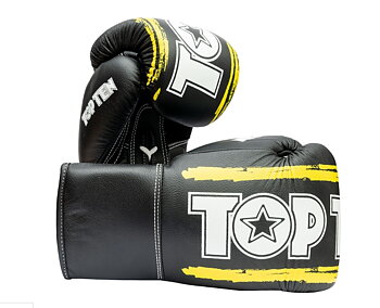 Topten Boxglove RounfUP with lacing, Black/Yellow 16-18 oz