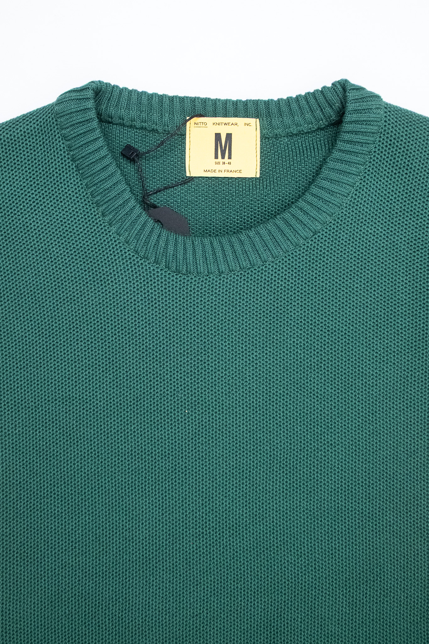 Nitto Knitwear - Agop Roundneck Cotton Jumper Bottle Green - 3