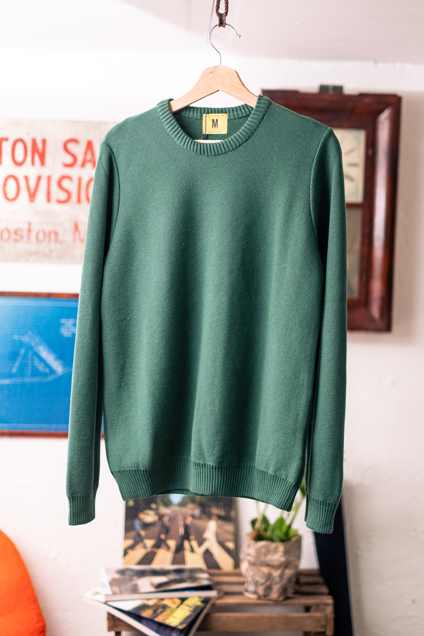 Nitto Knitwear - Agop Roundneck Cotton Jumper Bottle Green