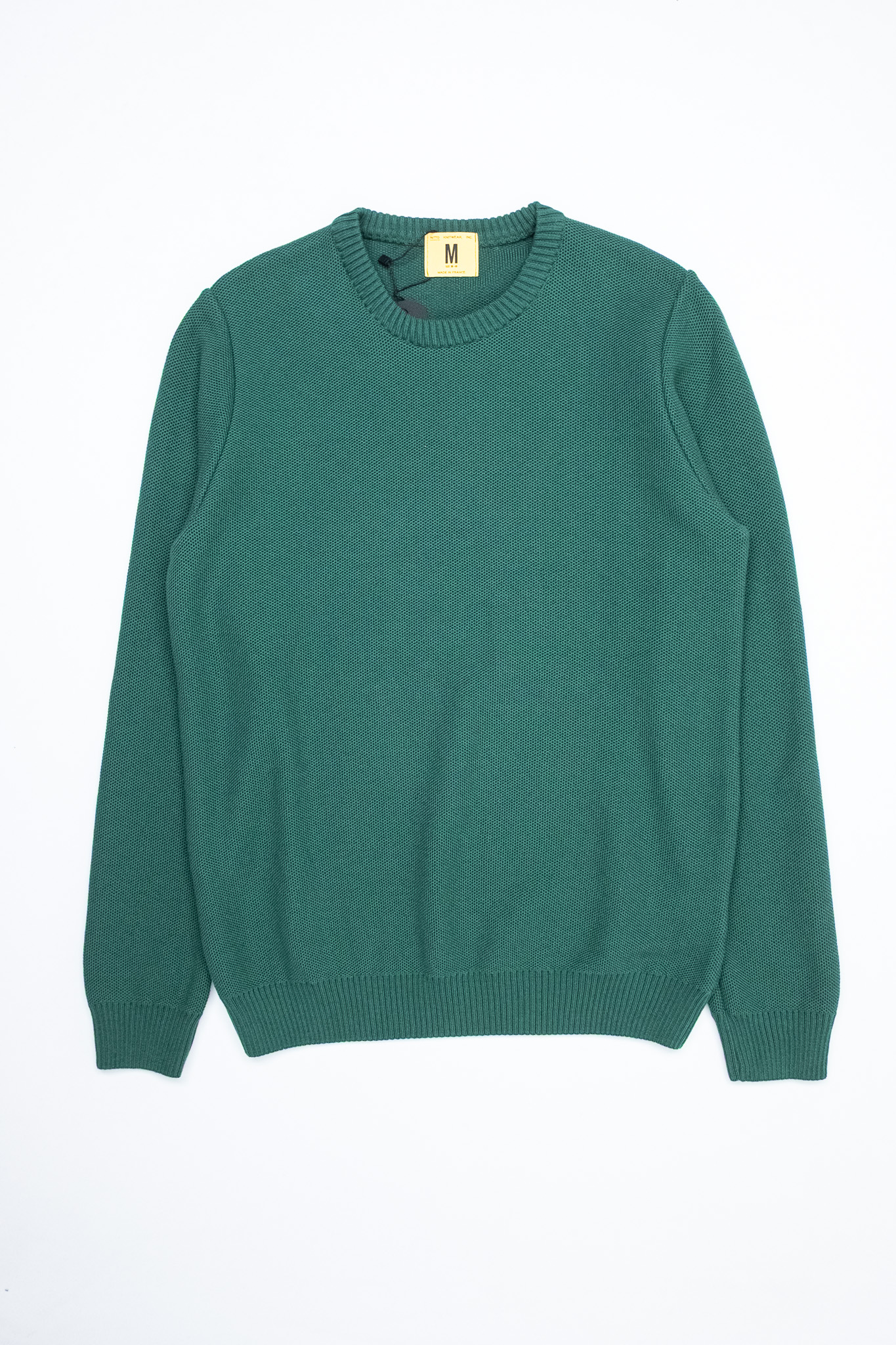 Nitto Knitwear - Agop Roundneck Cotton Jumper Bottle Green - 2
