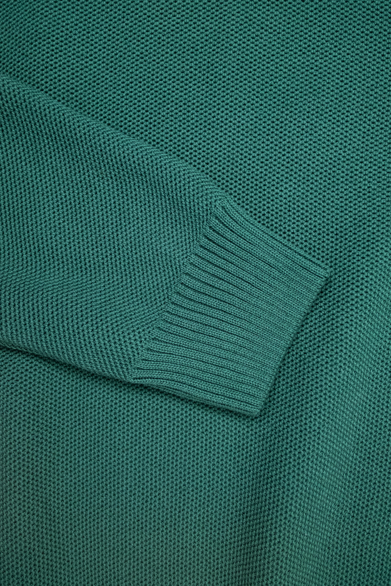 Nitto Knitwear - Agop Roundneck Cotton Jumper Bottle Green - 5