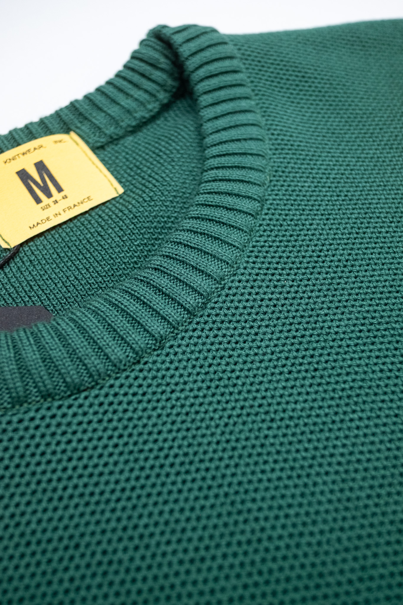 Nitto Knitwear - Agop Roundneck Cotton Jumper Bottle Green - 4