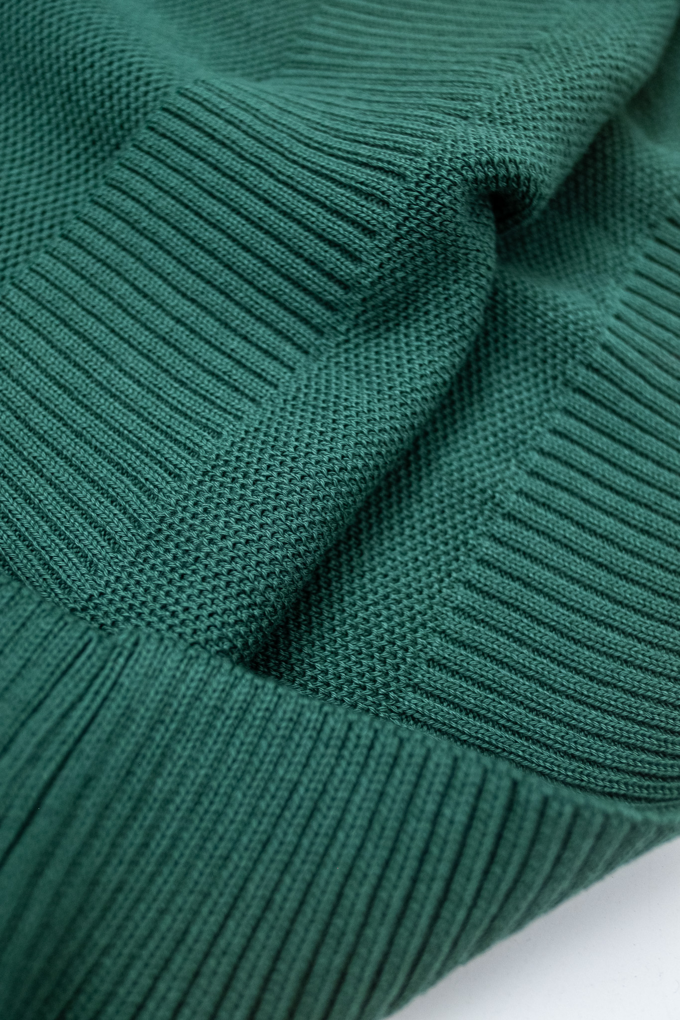 Nitto Knitwear - Agop Roundneck Cotton Jumper Bottle Green - 6