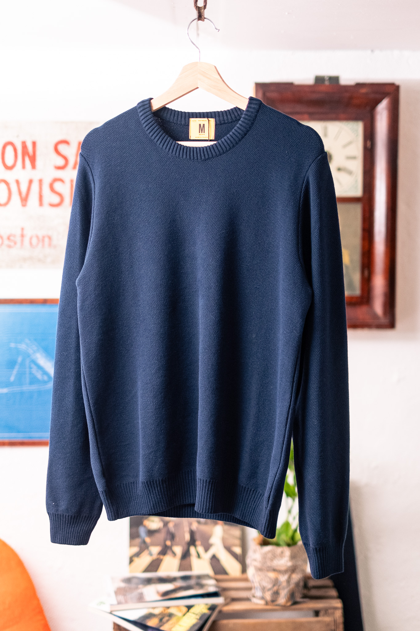 Nitto Knitwear - Agop Roundneck Cotton Jumper Navy