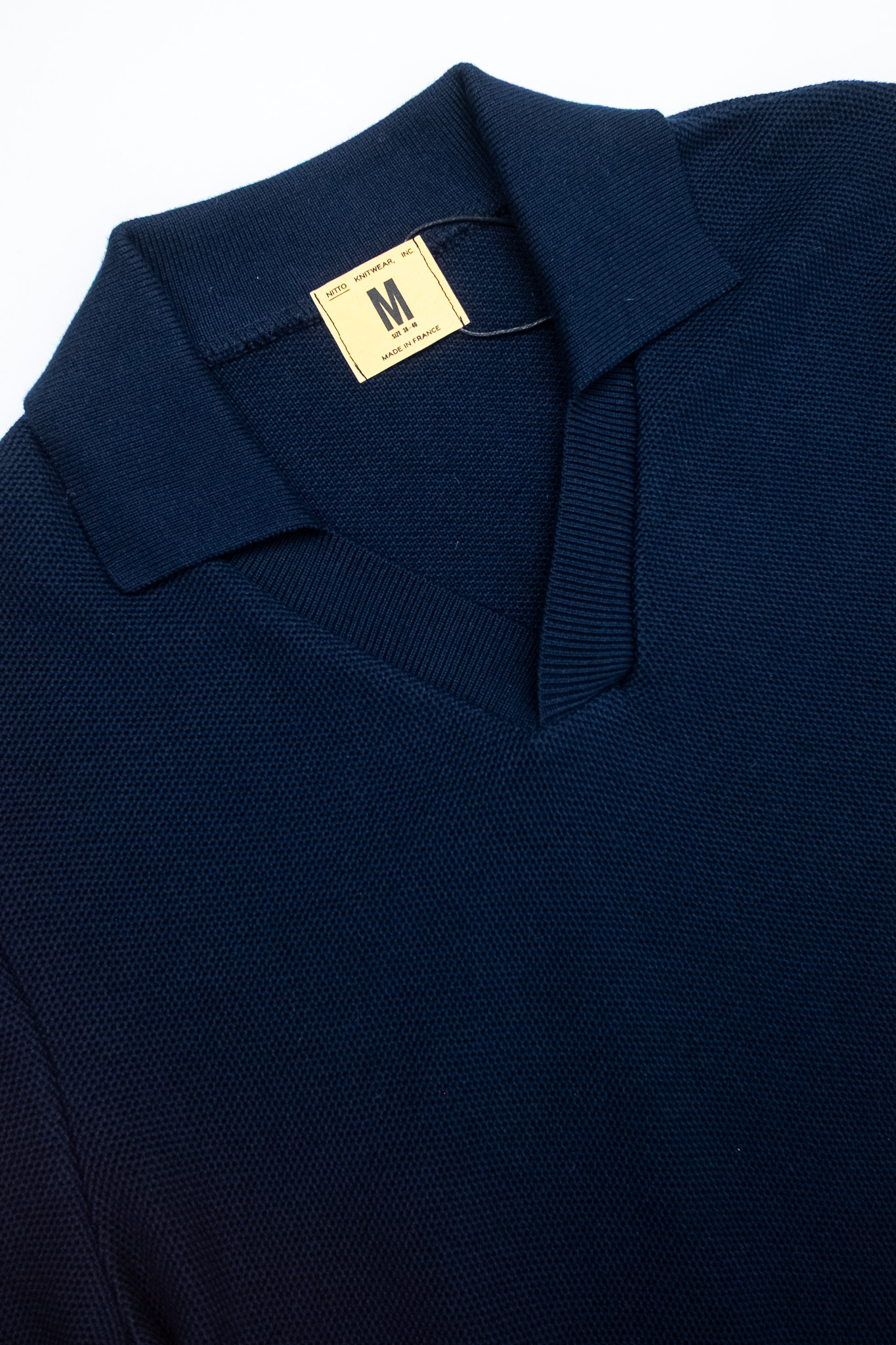 Nitto Knitwear - Agop Polo Cotton Jumper Navy - 3