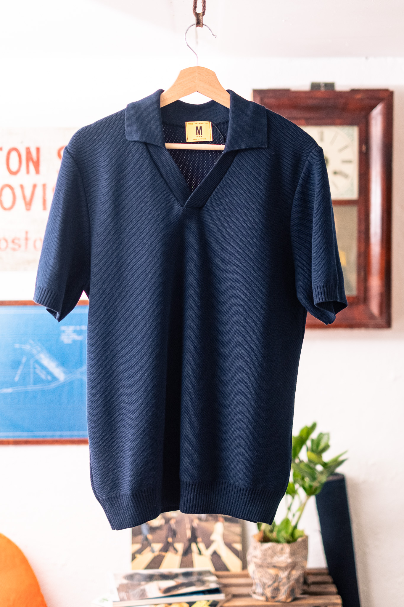 Nitto Knitwear - Agop Polo Cotton Jumper Navy