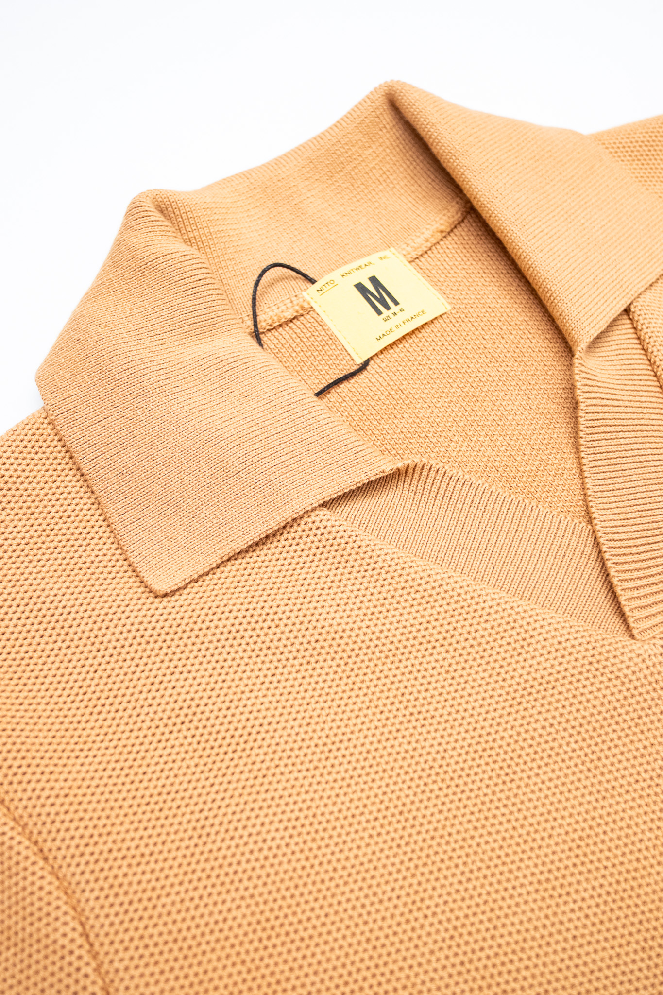 Nitto Knitwear - Agop Polo Cotton Jumper Camel - 4