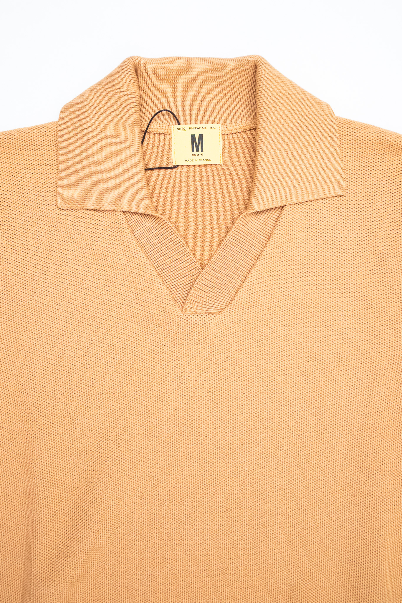 Nitto Knitwear - Agop Polo Cotton Jumper Camel - 3