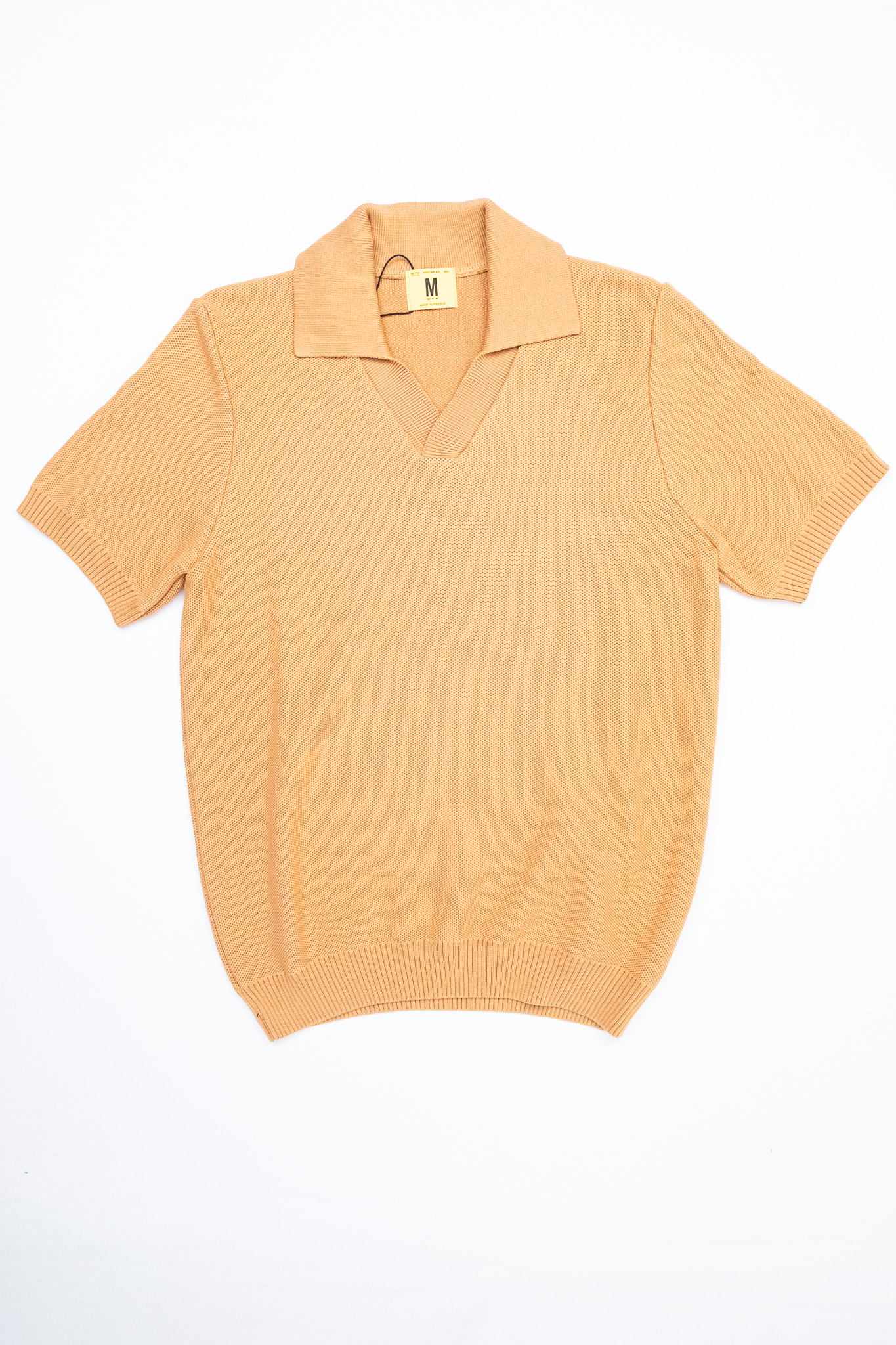 Nitto Knitwear - Agop Polo Cotton Jumper Camel - 2