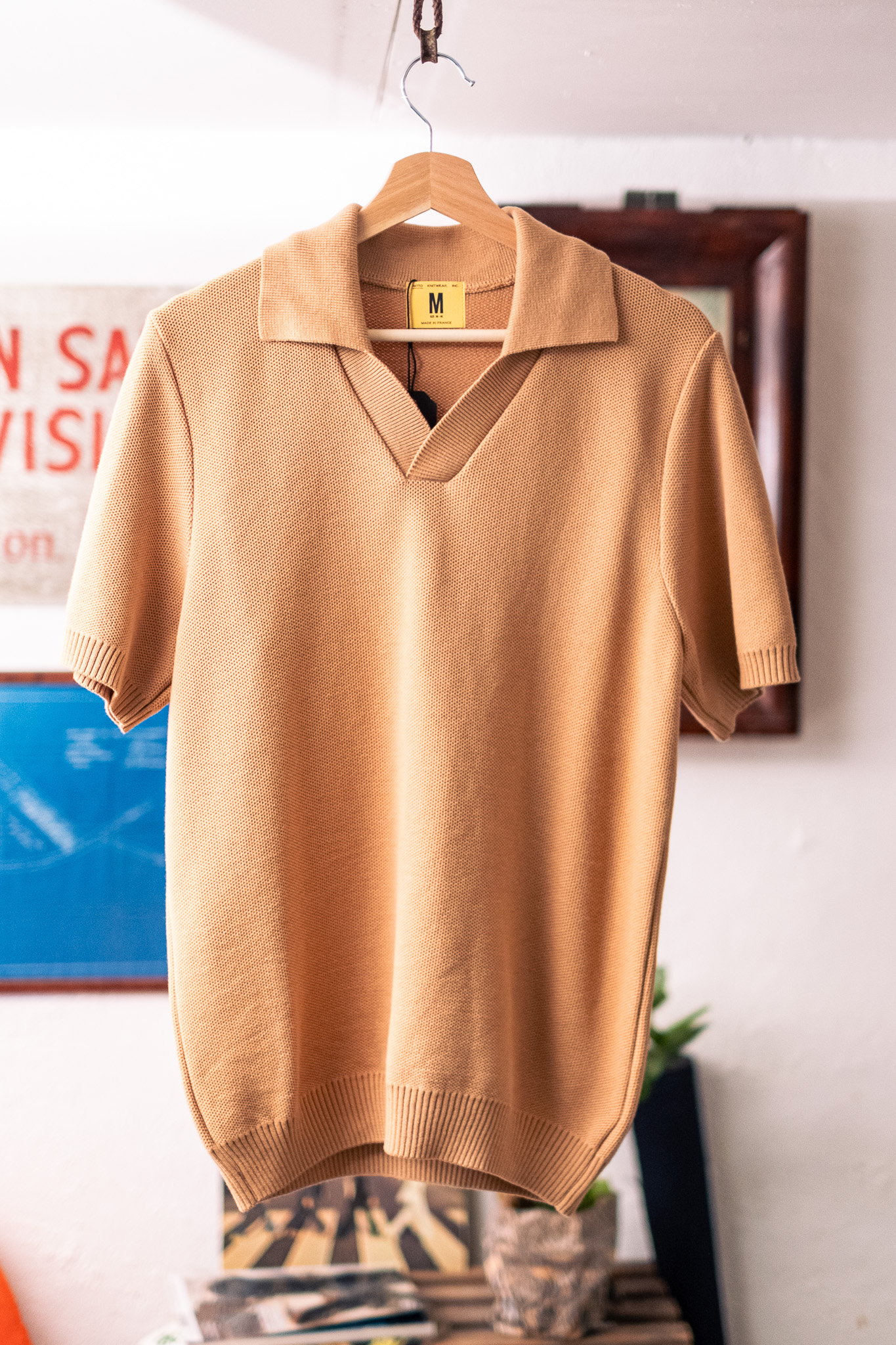 Nitto Knitwear - Agop Polo Cotton Jumper Camel