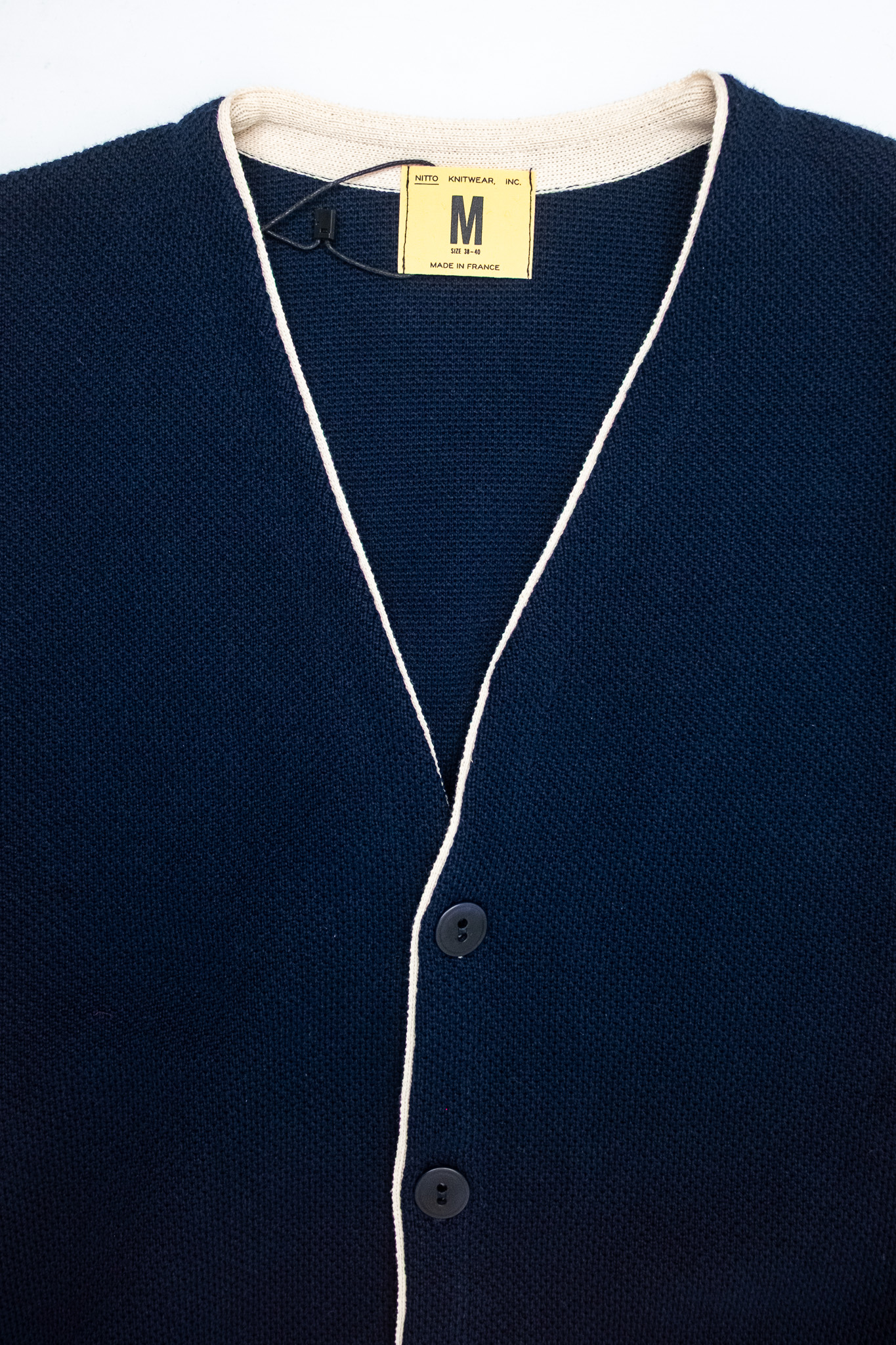 Nitto Knitwear - Youri Cotton Collage Cardigan Navy - 3