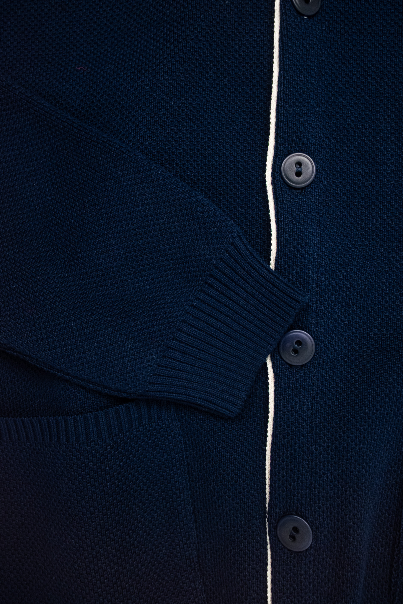 Nitto Knitwear - Youri Cotton Collage Cardigan Navy - 6