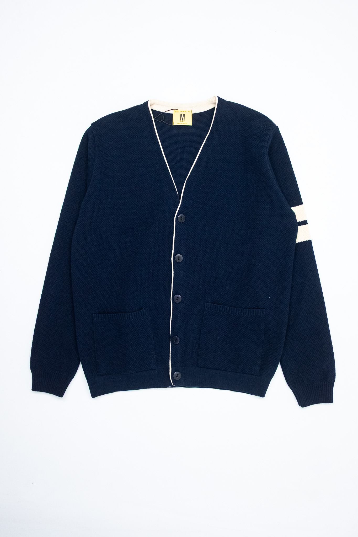 Nitto Knitwear - Youri Cotton Collage Cardigan Navy - 2