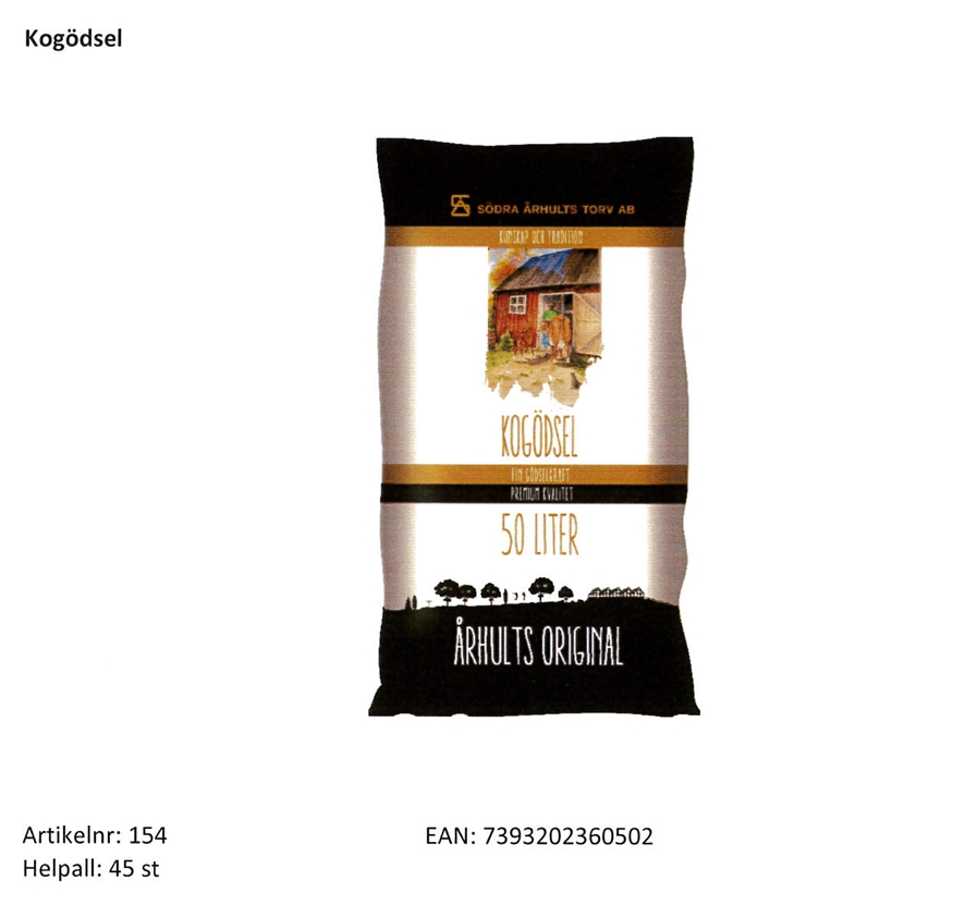 Standardkollektion:  Kogödsel   50 Liter  Helpall: 45 st - 2