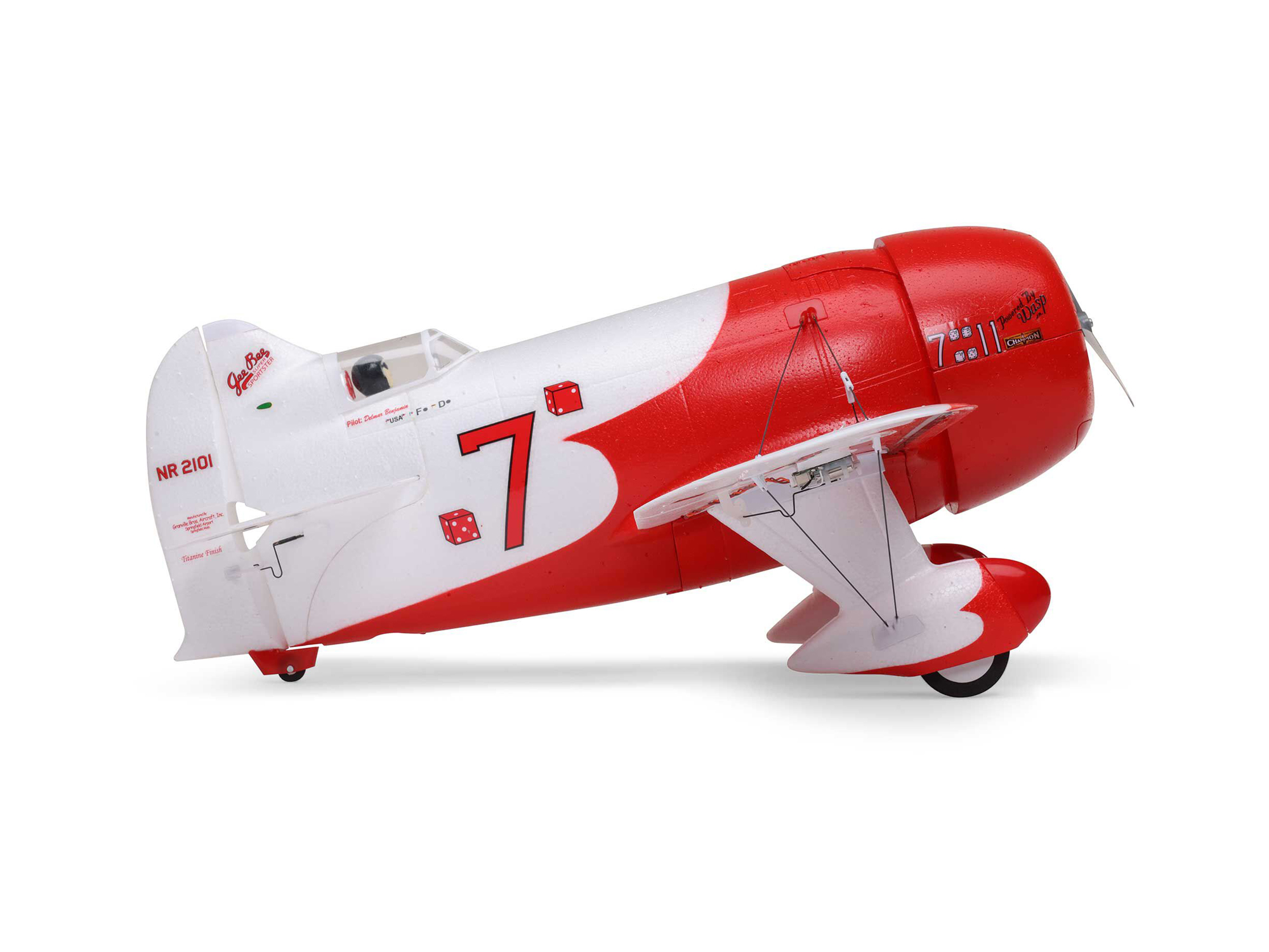 E-Flite EFLU61500 UMX Gee Bee R-2 510mm BNF Basic with AS3X and SAFE Select - 7