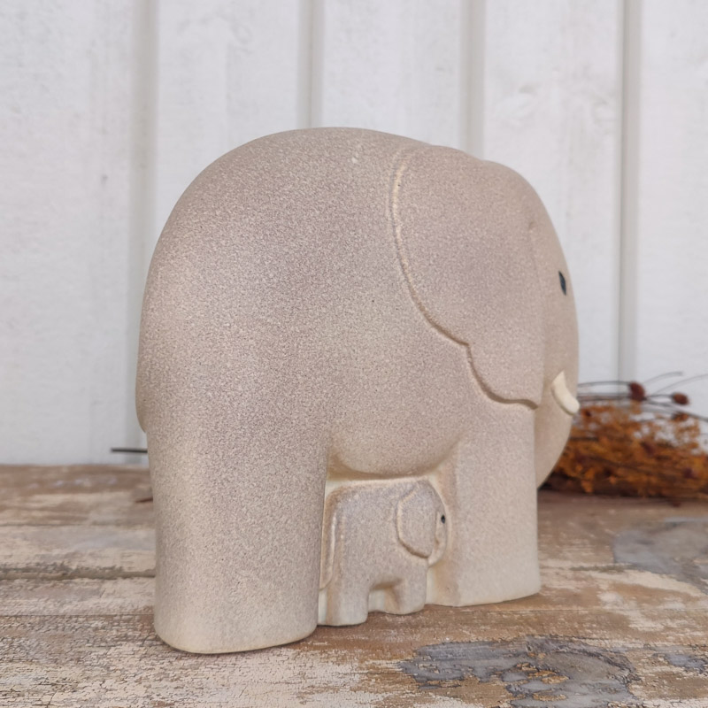Elefant med unge av Lisa Larson (Ljusgrå) - 2