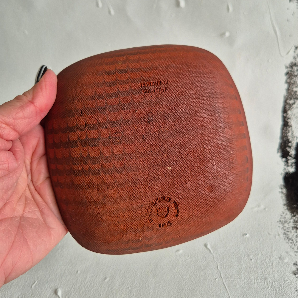 vintage FAT med grafiskt mönster i grönt och brunt, br 13,8 cm - 8