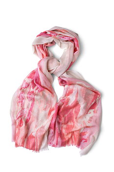 Mönstrad sjal i siden & kashmir, säljs på Hospitalsgatan  