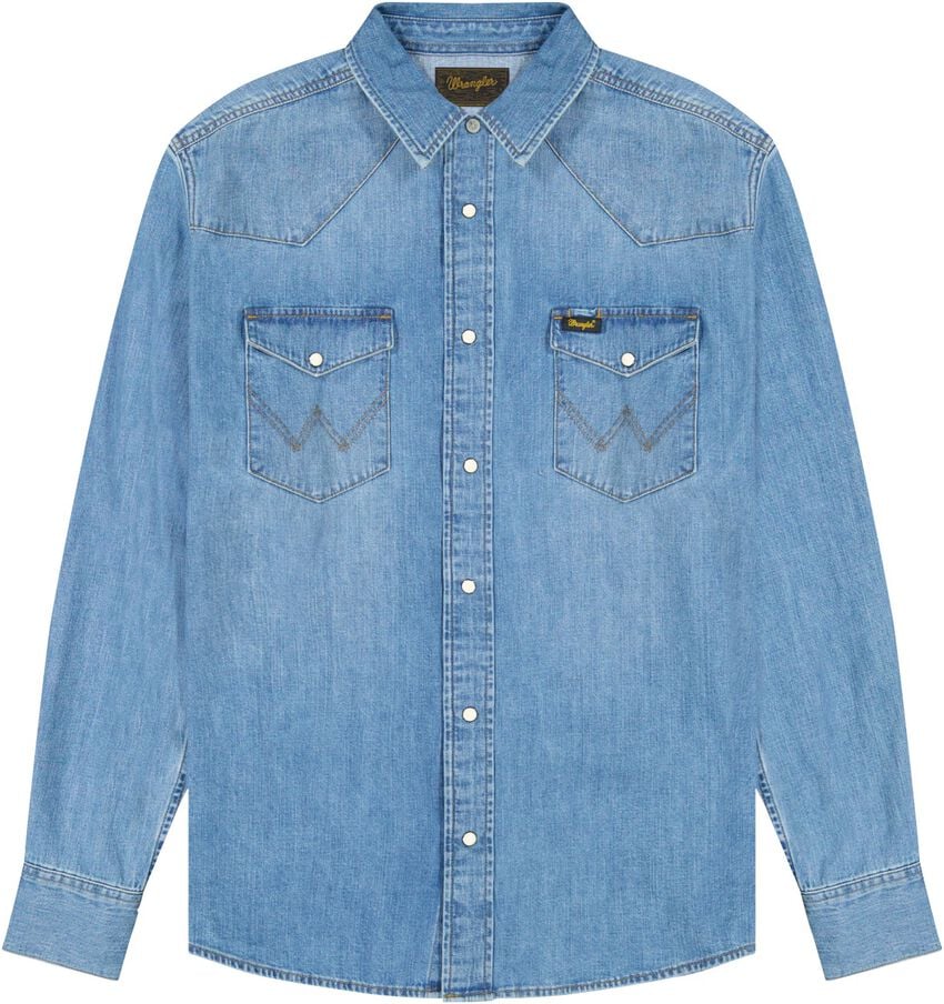 wrangler western shirt mid light