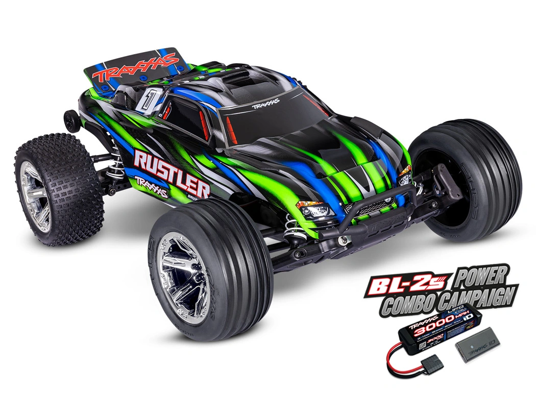 Traxxas Rustler 2wd 1/10 RTR TQ BL-2s EHD Green
