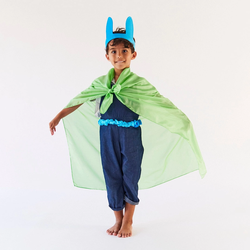  Playsilk enfärgad - gräsgrönt stort lektyg i siden från Sarah's Silks