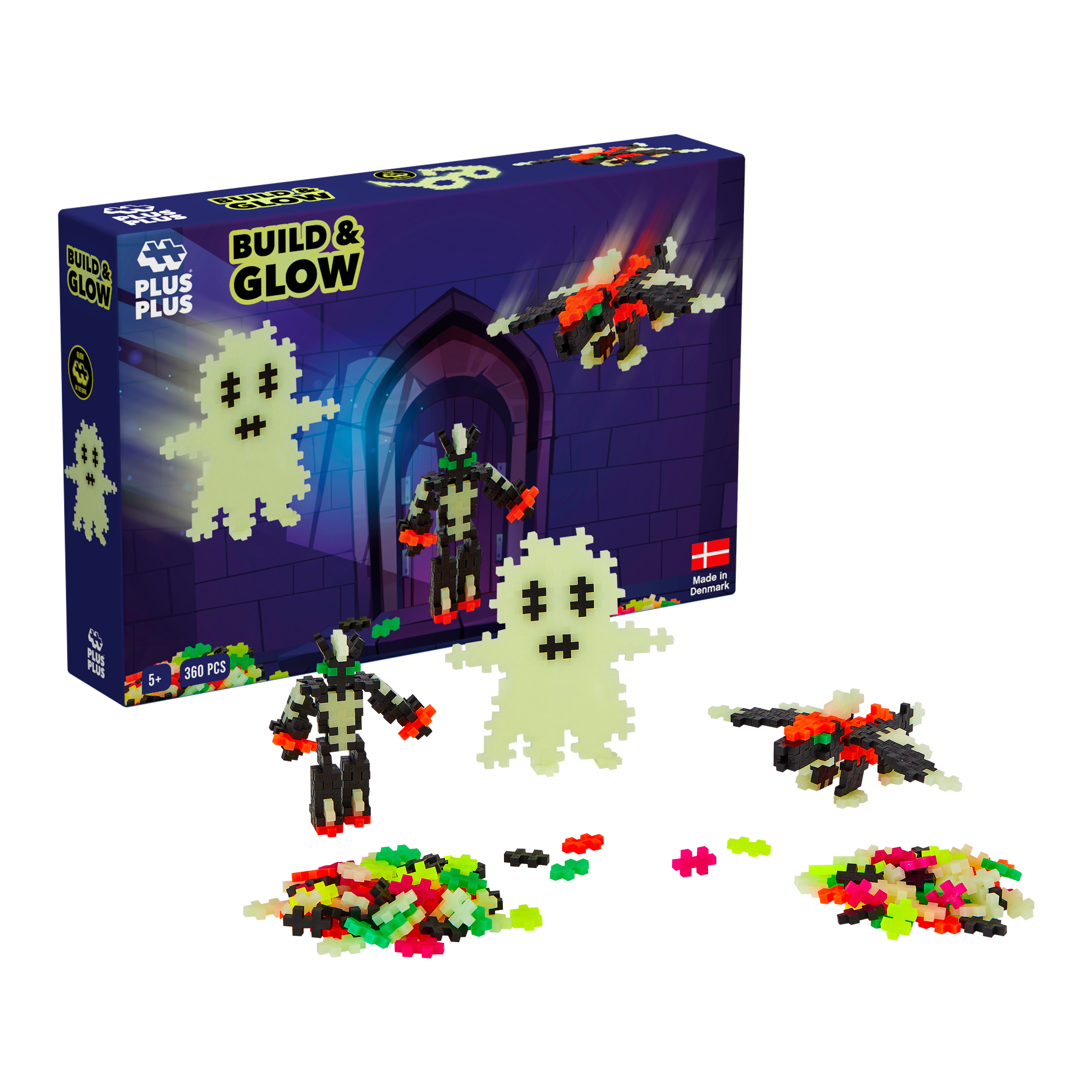 Plus-Plus Build and Glow - Glow in the Dark / 360 bitar