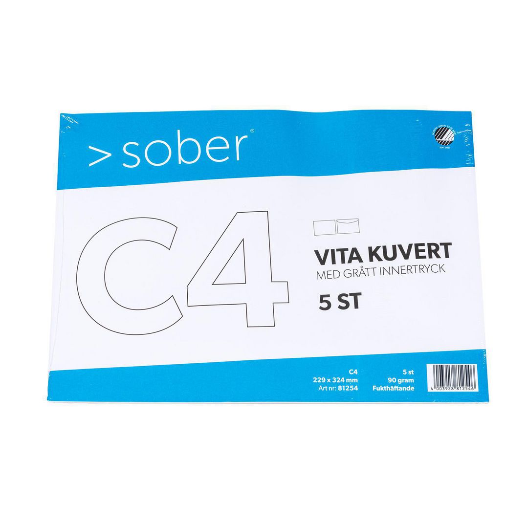 Kuvert konsument fp C4 FH vit 5/fp